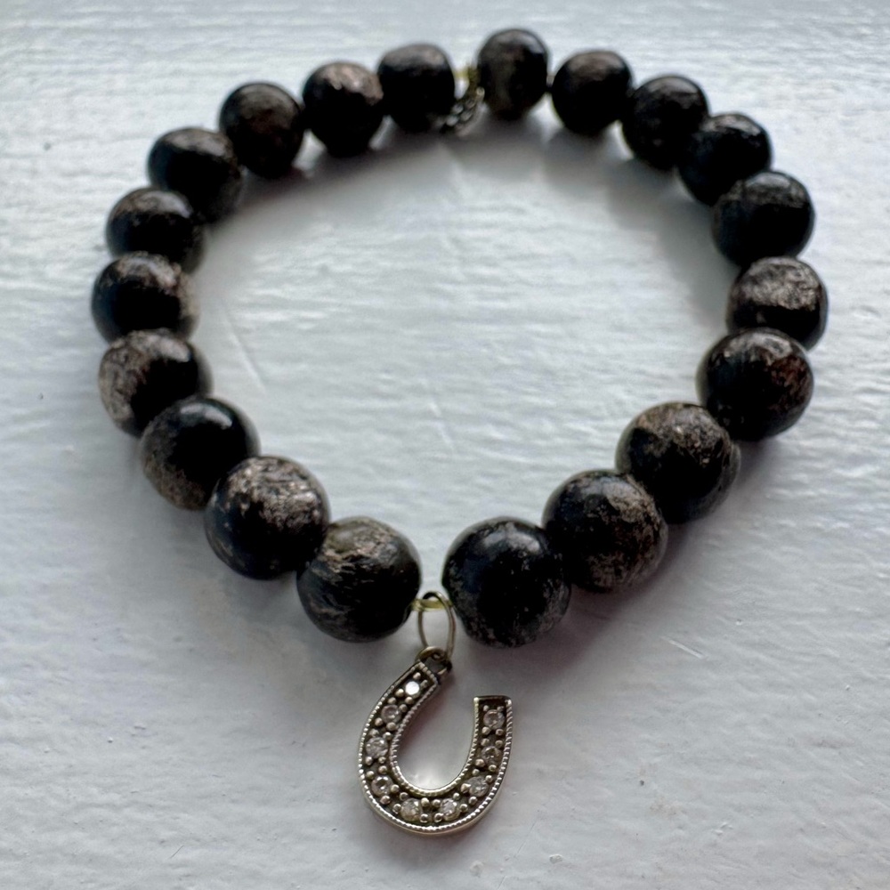 Sydney Evan White Gold & Diamond Horseshoe Charm Bracelet